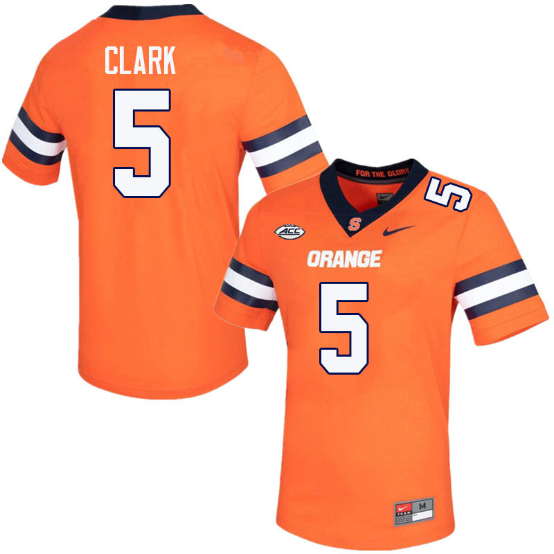 Men-Youth #5 Alijah Clark Syracuse Orange 2023 College Football Jerseys Stitched-Orange